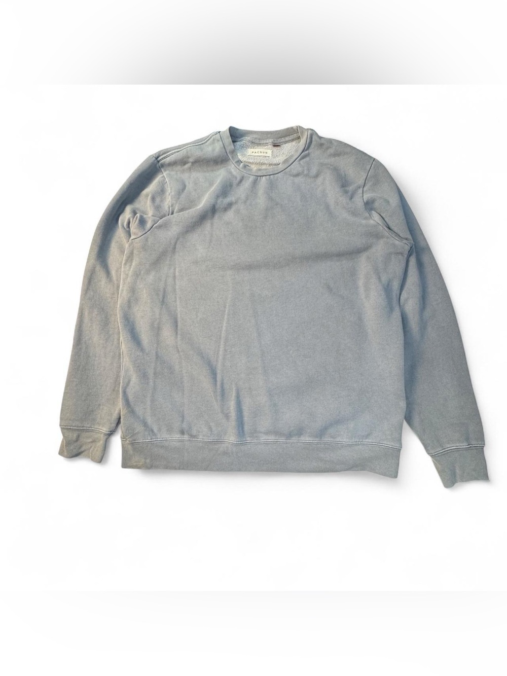 PacSun Blue Gray Crew Neck Fleece Sweatshirt Large Soft Pullover Casual Unisex